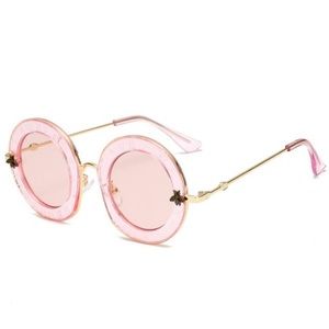 Pink Retro Round Circle Sunglasses
